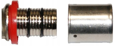 Përshtatës reduktues presimi Diamond, për tub PEX 25x16, bronz krom, argjendtë