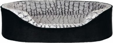 Shtrat ortopedik për qen Trixie Lino, 110 x 92 cm, zi gri
