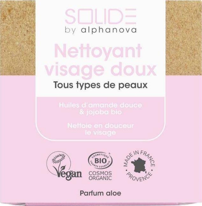 Shkop pastrimi për fytyrë Alphanova Solide, me vaj jojoba dhe bajame të ëmbla, 75g