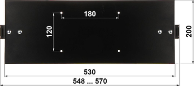 Panel anësor për kabinet RACK Delta ZMB-1-800, montim vertikal, alumin, i zi