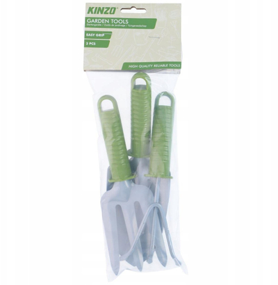 Set veglash kopshti Kinzo Easy Grip, 3 pjesë, doreza ergonomike, jeshile