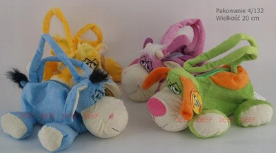 Çantë pelushi për fëmijë Deef Pastel Bag 01600, 20 cm, me formë kafshe, shumengjyrëshe