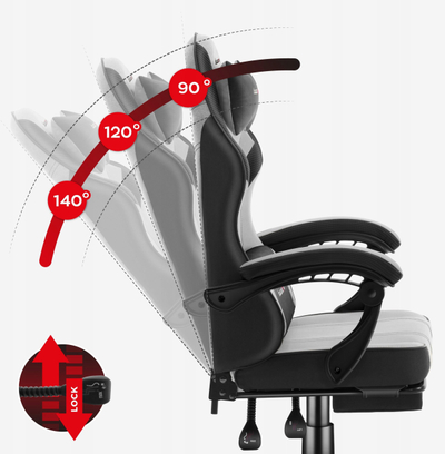 Karrige gaming Force 3.7, ergonomike, me jastëkë, gri blu e bardhë