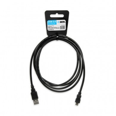 Kabllo iBOX, USB A / Micro-USB B, 1.8 m, e zezë