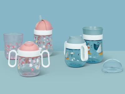 Gotë që s’derdhet për bebe Little Dutch Mio, 200ml, pa BPA, Flowers &amp; Butterflies
