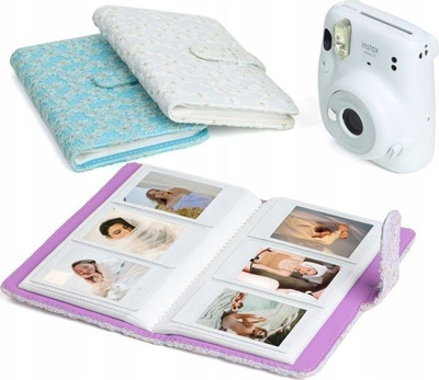 Album foto LoveInstant, 96 foto, për Instax Mini dhe Polaroid, me qëndisje të bardhë