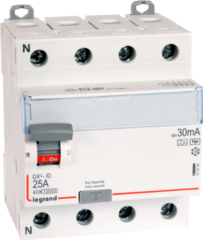 Ndërprerës diferencial Legrand DX3 P304 HPI, 4P 25A, 30mA, i bardhë