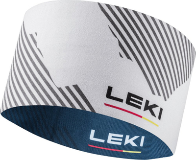 Shirit koke Leki Xc Headband, termik, i kthyeshëm, blu denim gri e bardhë
