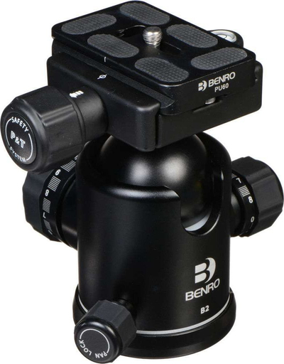 Kokë tripod Benro B2 Double Action, profesionale, alumini, e zezë
