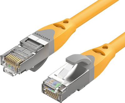 Kabllo rrjeti Vention Cat.6A SFTP Patch, 1m, RJ-45, e verdhë