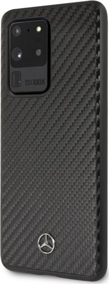 Kapak mbrapa Mercedes Benz Carbon Fiber për Samsung Galaxy S20 Ultra, TPU i butë, i zi
