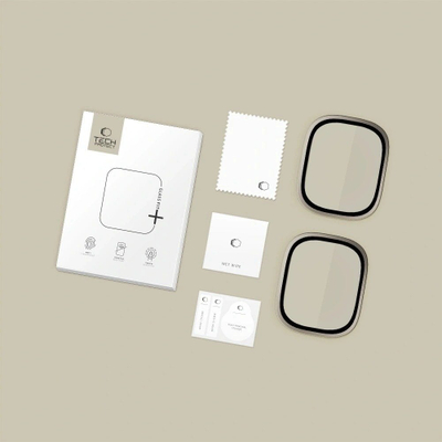 Заштита за екран Tech Protect Glass Ring за Apple Watch Ultra 1 2 3 49mm, калено стакло, пакување 2 парчиња, титан