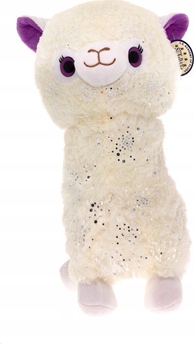 Lodër pelushi alpaka Lama, 44cm, me shkëlqime, shumëngjyrëshe