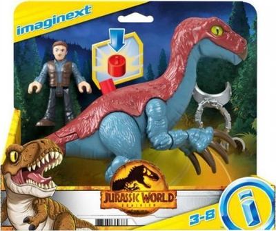 Set figurash Imaginext Jurassic World, Therizinosaurus dhe Owen, plastikë, shumëngjyrëshe