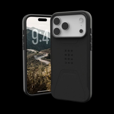 Mbrojtëse telefoni Urban Armor Gear Civilian MagSafe, për iPhone 17 Pro Max, me kapje që s’rrëshqet, e zezë