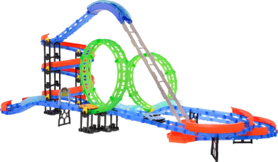Сет тркачка писта Tengleader Extreme Racing, 116 делови, 2 автомобили со светла, повеќебоен
