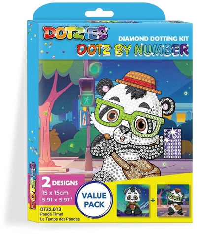 Set ndërtimi Diamond Dotz Diamond Painting Panda Bears, 1578 pjesë, për fëmijë 6+