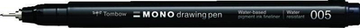 Stilolaps fineliner Tombow MONO Drawing Pen 005, 0.2 mm, pigment rezistent ndaj ujit, i zi
