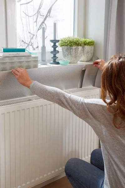 Folie reflektuese për radiator Tesa 55157, 100 x 70 cm, argjendi