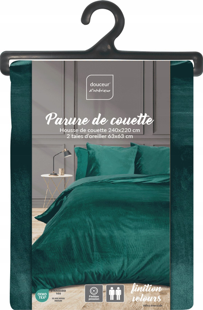 Set çarçafësh Velina Satin, 240 x 220 cm, poliester, jeshile smerald