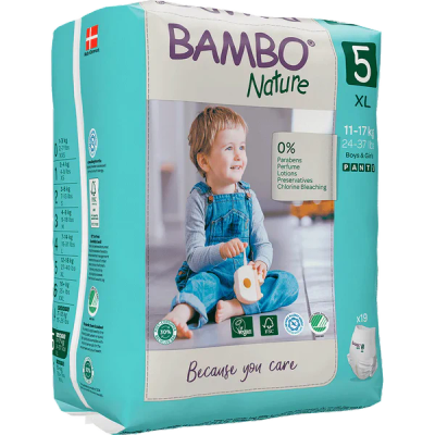 Pelena Ekologjike - Bambo Nature Pants 5 (11-17 kg), 19 copë