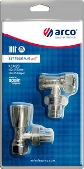 Valvul e drejtë radiatorësh ARCO TEIDE PLUS, lidhje 1/2" x 1/2", krom