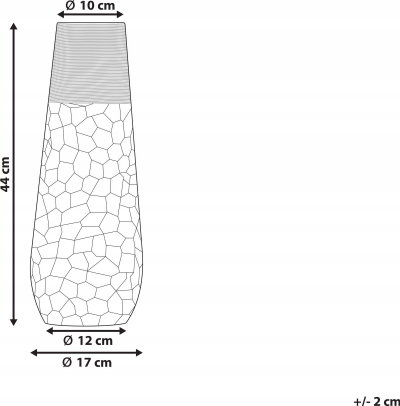Vazo metalike Beliani Thiva, 44 cm, për lule zbukurimi, ngjyrë ari