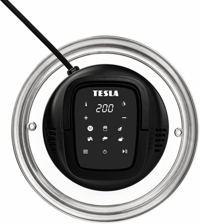 Mултифункционален капак TESLA AirCook Q10, за готвење со жежок воздух, за тенџере 22–24 cm, црн