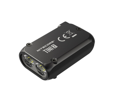 Elektrik dore NiteCore TINI 2, 500 lumen, USB C, ekran OLED, gri