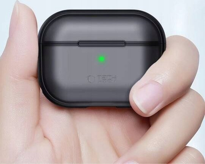 Kuti mbrojtëse Tech-Protect Magmat për Apple AirPods Pro 1 2, TPU PC, me karabinë, gri mate