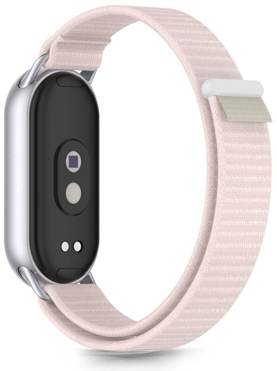 Rrip ore Tech-Protect Nylon Pro për Xiaomi Smart Band 8 9 10 NFC, 100% najlon, mbyllje metalike, rozë gri