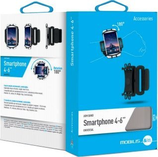 Mbajtëse krahu Mobilis ARM BAND, për telefona 4-6", e zezë