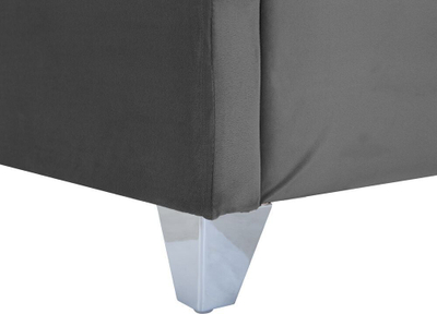 Shtrat Beliani Lubbon Velvet, 180 x 200 cm, koka e lartë, gri