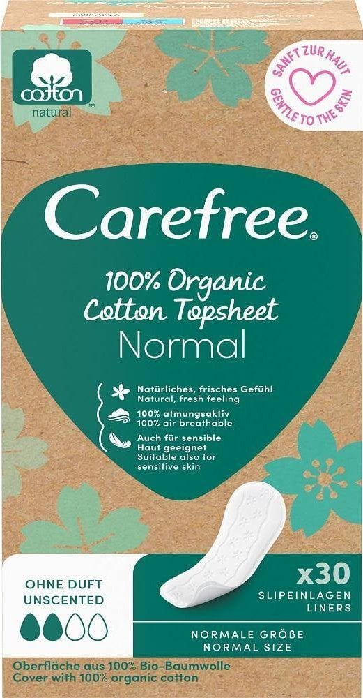 Peceta higjienike Carefree Organic Cotton Normal, 30 copë