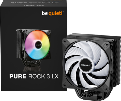 Ладилник за процесор Be Quiet Pure Rock 3 LX, 120mm ARGB, воздушно ладење, црн