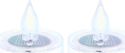 Set qirinj LED solar Grundig, 2 copë, dritë e ngrohtë e bardhë, transparentë