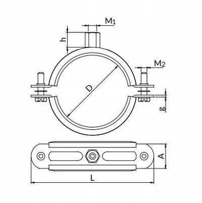 Kllapë montimi NICZUK DUO UPGD 120BK, diametër 116-124 mm, me shtresë EPDM, e zezë