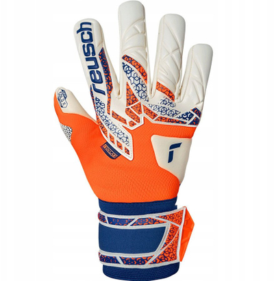 Doreza portieri Reusch Attrakt Gold X NC, profesioniale, Shock Orange Energy Blue