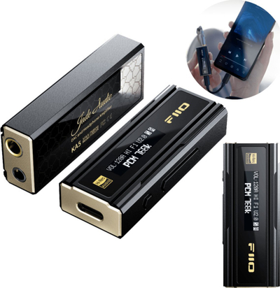 DAC portabël FiiO KA5, USB, dalje 3.5mm dhe 4.4mm, i zi