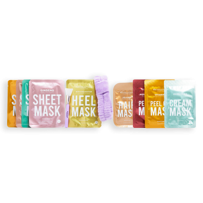 Set maskash Revolution Skin 12 Days of Pampering, 12 copë, për fytyrë, trup dhe flokë, rozë