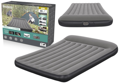 Dyshek ajri dopjo Bestway 671BS, 152x203x30 cm, me pompë USB t’ngrënme, gri