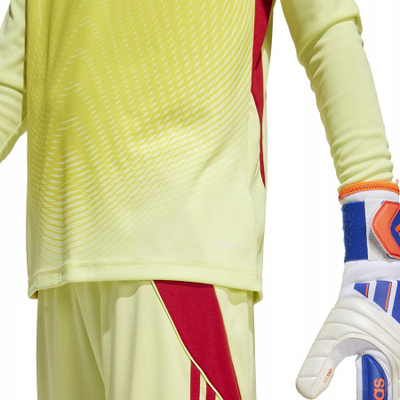 Fanellë portieri për fëmijë adidas Tiro 25 Competition, mëngë të gjata, e verdhë e kuqe