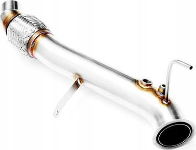 Downpipe shkarkimi BMW E87 118D 120D M47N2, diametër 61mm, çelik inox, ngjyrë argjendtë