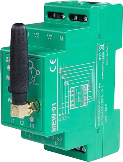 Monitor energjie elektrike Zamel MEW-01 ANT-1F, njëfazësh, Wi-Fi, i bardhë