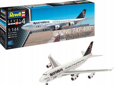 Model avioni plastik Revell Boeing 747 400 Iron Maiden Ed Force One, shkallë 1:144, komplet për montim, shumëngjyrësh