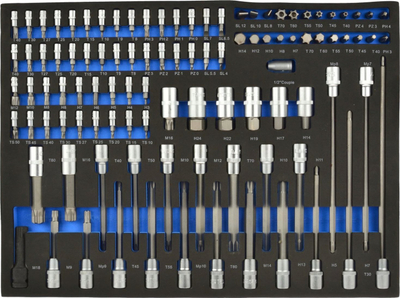 Set çelësash e bitash Torx GEKO 102 copa, 1/4" dhe 1/2"