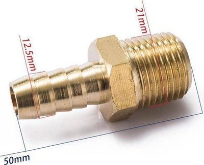 Lidhës bronzi për zorrë, 1/2" në 12mm, ngjyrë bronzi