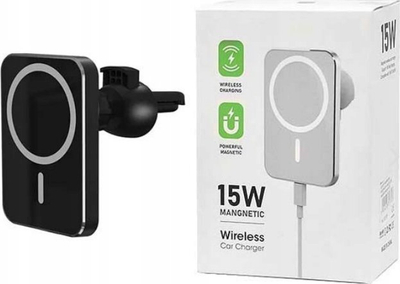 Mbajtëse makine ECOBOX Wireless Charger, 15W, MagSafe, e zezë