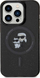 Kllapë mbrojtëse Karl Lagerfeld KLHMP15LHGKCNOK për iPhone 15 Pro 6.1", MagSafe, e zezë me shkëlqim