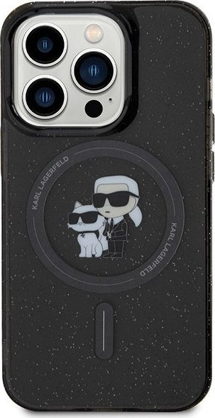 Kllapë mbrojtëse Karl Lagerfeld KLHMP15LHGKCNOK për iPhone 15 Pro 6.1", MagSafe, e zezë me shkëlqim
